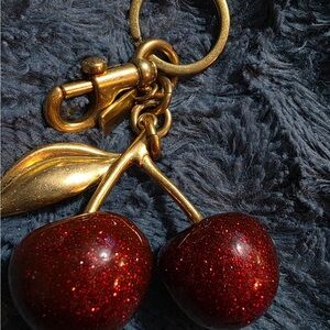 Coach Red and Gold Cherry Keychain